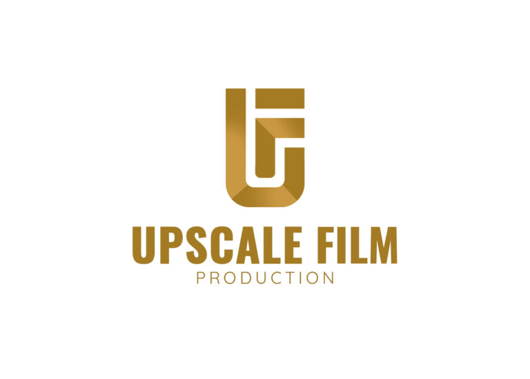 upscale film production logo gold